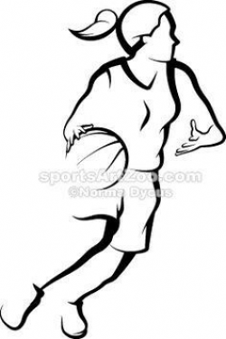 Basketball Girl Dribble Outline | Girls basketball, Girls and Drawings