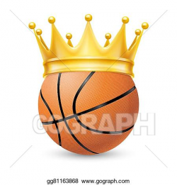 Vector Illustration - Gold crown on a basketball bal. Stock Clip Art ...