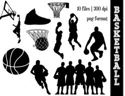 Basketball Silhouettes // Sports Silhouette // Ball Clipart //