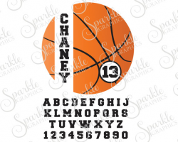 Basketball Monogram Cut File Basketball SVG Personalized