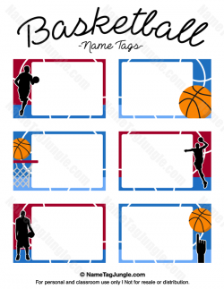 Free printable basketball name tags. The template can also be used ...
