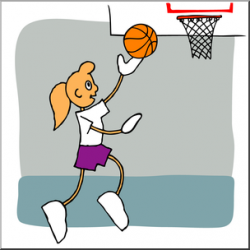 Clip Art: Cartoon School Scene: Sports: Basketball 05 Color I ...
