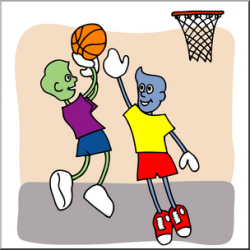Clip Art: Cartoon School Scene: Sports: Basketball 01 Color I ...