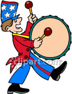 Marching Band Bass Drum Player - Royalty Free Clipart Picture