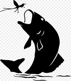 Silhouette Bass Fishing Clip art - red and black carp png download ...