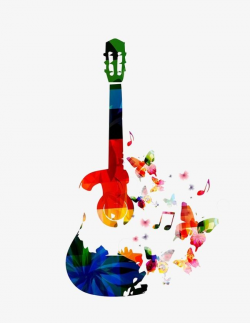 Colorful Guitar PNG, Clipart, Butterfly, Colorful, Colorful ...