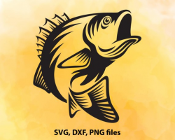 Bass SVG Fishing DXF Bass Cut File Bass clip art Bass PNG