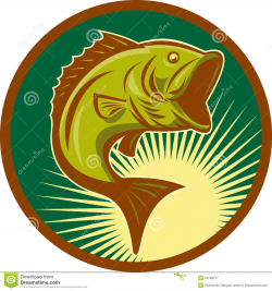 Leaping Largemouth Bass Clipart