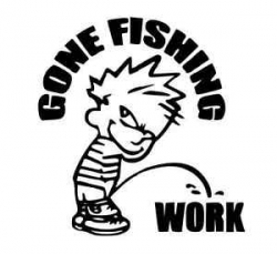 Gone fishing sticker crankbait bass baitcaster salmon trout fly ...