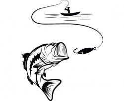 Bass Fishing #4 Logo Angling Fish Hook Fresh Water Hunting ...