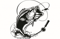 Bass Fishing #5 Logo Angling Fish Hook Fresh Water Hunting ...
