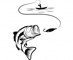 Bass Fishing #4 Logo Angling Fish Hook Fresh Water Hunting Largemouth  Smallmouth Striped .SVG .EPS .PNG Clipart Vector Cricut Cut Cutting