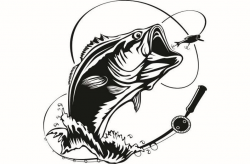 Bass Fishing #5 Logo Angling Fish Hook Fresh Water Hunting Largemouth  Smallmouth Striped .SVG .EPS .PNG Clipart Vector Cricut Cut Cutting