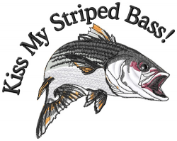 Animals Embroidery Design: Kiss My Striped Bass from Grand Slam Designs