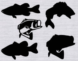 Bass SVG Bundle, Fishing SVG Cutting Template and clipart, fish svg ...