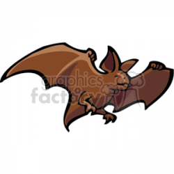 Brown bat flying with outstretched wings clipart. Royalty-free clipart #  129986