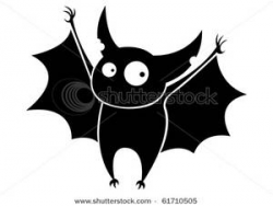 A Black Cartoon Bat - Clipart