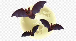 Bat Halloween Clip art - Creepy Halloween Moon with Bats PNG Clipart ...
