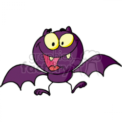 Happy Bat Flying clipart. Royalty-free clipart # 377742