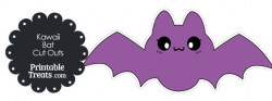 Printable Purple Kawaii Bat Cut Outs — Printable Treats.com