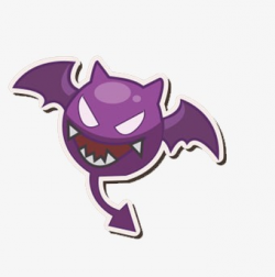 Devil Bat, Purple Wings, Big Mouth, Canine PNG Image and Clipart for ...