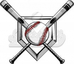 Softball with Flames Clip Art | Baseball or Softball Crossed Bats ...
