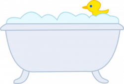 Bubble Bath With Rubber Ducky | Kid Clipart | Shower tub ...