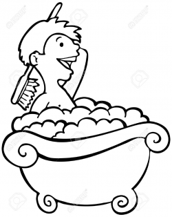 taking a bath clipart black and white 1 | Clipart Station