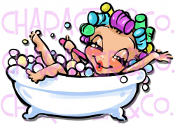 Cute girl enjoying bubble bath - clipart | karin boris | Flickr