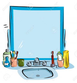 Mirror clipart bathroom sink - Pencil and in color mirror clipart ...