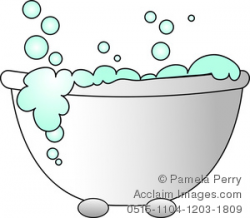 Clip Art Image of a Cartoon Bubble Bath