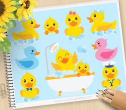 Bath Time Ducky - Premium Vector Clipart by MyClipArtStore