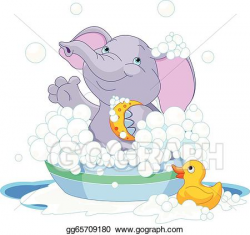 EPS Illustration - elephant having a bath. Vector Clipart gg65709180 ...