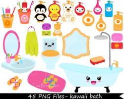 45 PNG Files- Kawaii Bath CLipArt -Personal/Commercial Use - 108 by ...