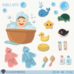 Bubble bath Clipart Set, bubble bath clip art images, baby clipart ...