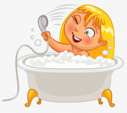 I Love Taking A Bath Little Girl, Little Girl, Bathe, Bathtub PNG ...