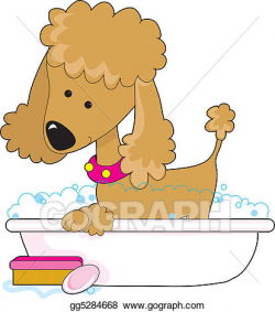 Stock Illustration - Poodle bath apricot. Clipart Drawing gg5284668 ...
