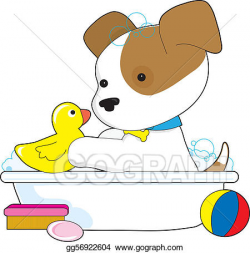 Stock Illustration - Cute puppy bath. Clipart gg56922604 - GoGraph