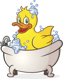 Rubber Duck Bubble Bath Cartoon Character vector art illustration ...