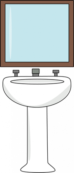 Bathroom Sink and Mirror Clip Art - Bathroom Sink and Mirror Image
