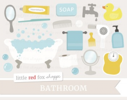 Bathroom Clipart; Bathtub, Soap, Bath Tub, Faucet, Scale, Mirror ...