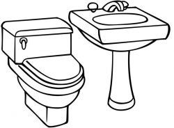 Bathroom Clipart Black And White - Letters