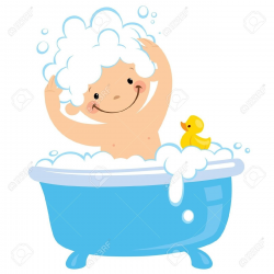 Kids Shower Time Clipart - Letters