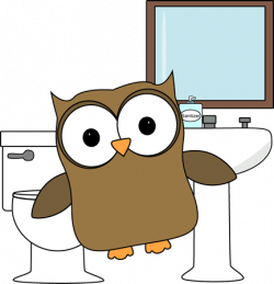 Owl Bathroom Monitor Clip Art - Owl Bathroom Monitor Vector Image