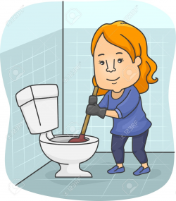 Cool Of Cleaning The Bathroom Clipart - Letter Master