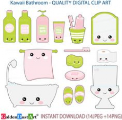 Laundry Icons Laundry Clip Art Cute Kawaii by GoldenDustArt ...