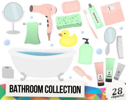 Bathroom Clipart Collection. Scrapbooking #illustration #printable ...