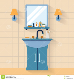 Cartoon Bathroom Sink And Mirror | Lostark.co