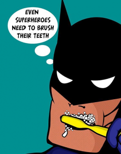 Kids Bathroom Decor Batman Superhero Brush Your Teeth by Woofworld ...