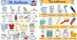 Bathroom Vocabulary: Bathroom Accessories & Furniture - 7 E S L